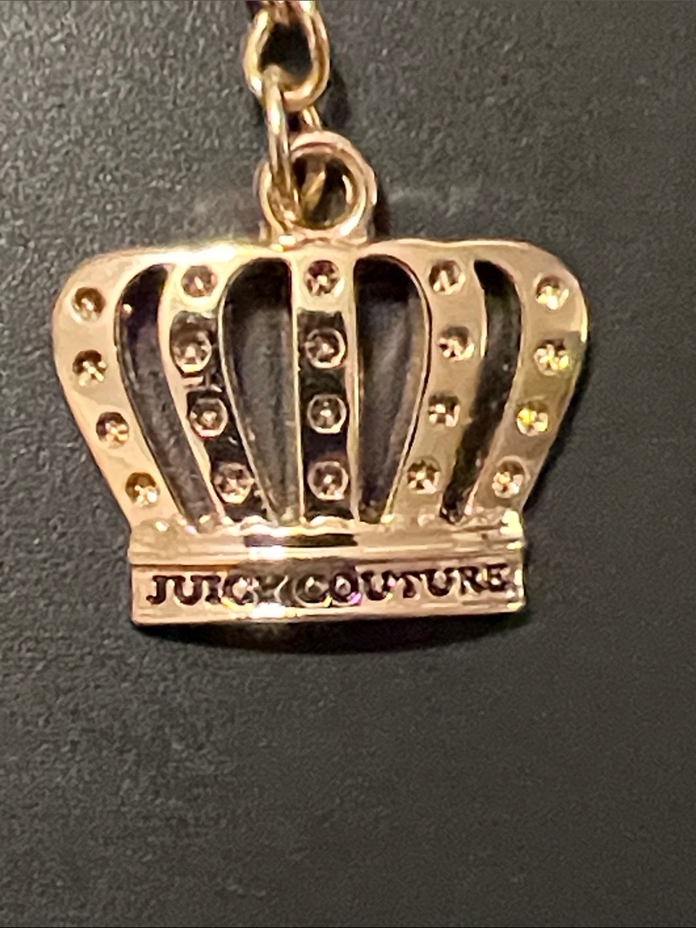 Vintage Juicy Couture Gold Crown Bag Charm Zipper Pull Y2K
